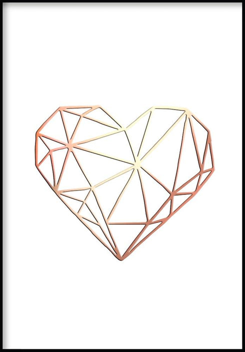 geometryczne serce plakat